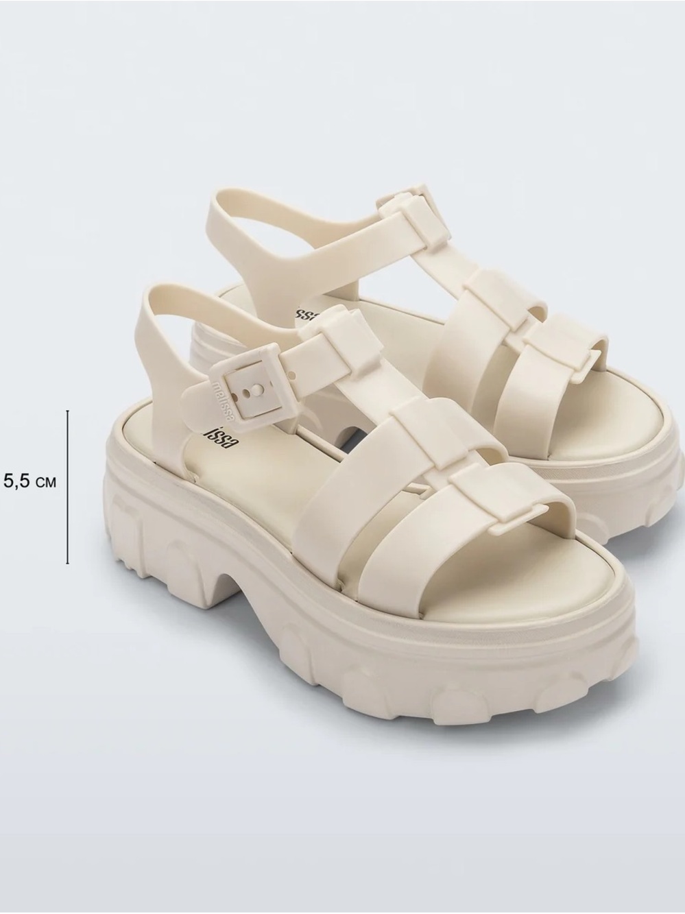 Melissa Chunky / Fisherman Platform T-Strap Sandal in Cream